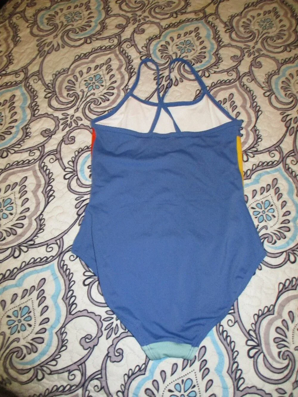 Hanna Andersson Colorful Rainbow Colorblock Horizon One Piece Swimsuit